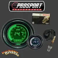 Prosport EVO Digital AFR AIR FUEL RATIO Gauge WIDEBAND BOSCH LSU4.9 SENSOR Green White 52mm