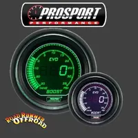 Prosport EVO Digital Boost Gauge Green White 52mm Waterproof sensor