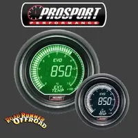 Prosport EVO Digital EGT Exhaust Gas Temperature Pyrometer Gauge Green White 52mm 