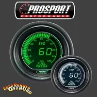 Prosport EVO Digital Fuel Pressure Gauge PSI Green White 52mm