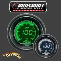 Prosport EVO Digital Oil Pressure Gauge PSI Green White 52mm