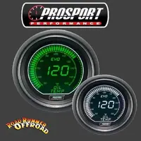 Prosport EVO Digital Oil Temp Gauge Green White 52mm