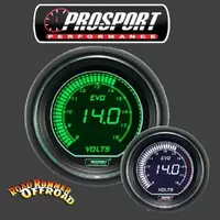 Prosport EVO Digital Volt Gauge Green White 52mm