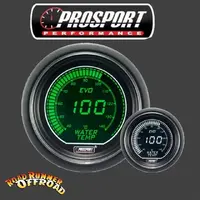 Prosport EVO Digital Water Temp Gauge Green White 52mm