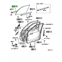 Genuine Toyota door window weather strip, right Front outer. Suit 80 series LandCruiser