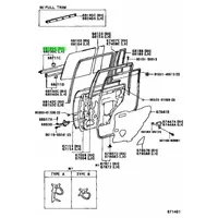 Genuine Toyota door window weather strip, right Rear outer. Suit 80 series LandCruiser