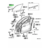 Genuine Toyota door window weather strip, left Front outer. Suit 80 series LandCruiser