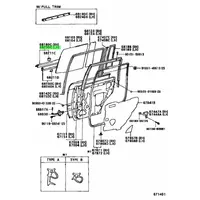 Genuine Toyota door window weather strip, left Rear outer. Suit 80 series LandCruiser