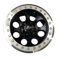 Offroad Alloy Genuine Beadlock Wheel Rim Black Round Holes Polished Ring 16x10 -44N 6x139.7 for Nissan Patrol GQ Y60 GU Y61