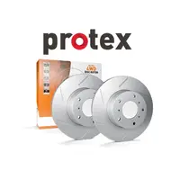 Protex Ultra 4WD Slotted Brake Discs Rotors Rear Pair for Toyota LandCruiser LC200 VDJ200