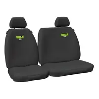 Hulk Front Seat Covers - for Toyota LandCruiser 70 Series Troop Carrier VDJ78R - Grey Canvas