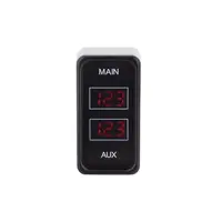 Hulk Rectangle Rocker Size Dual Voltmeter - Red (Bulk)