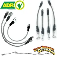 Braided Extended Brake Line Kit ABS Front & Rear & Calipers for Nissan Patrol GU Y61 (not ZD30) 2" 3" 4" 5" inch Lift ADR Approved