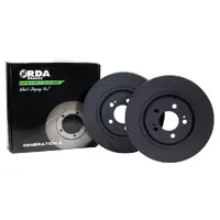 RDA Dimpled & Slotted Brake Discs Rotors Front (Pair) for Nissan Patrol GQ Y60 TB42efi (Twin Piston Caliper)