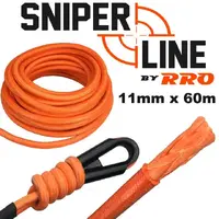 11mm x 30M Sniper Line Competition Winch Rope Kit Braided outer cover 18,000Ib